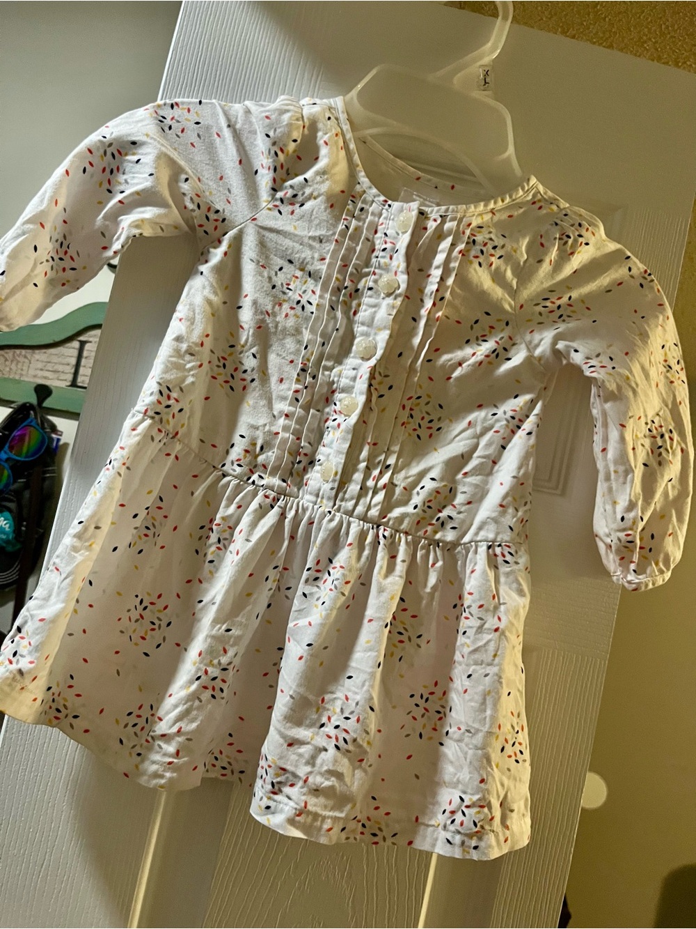 Gymboree White Dress with Multicolor Confetti Dots